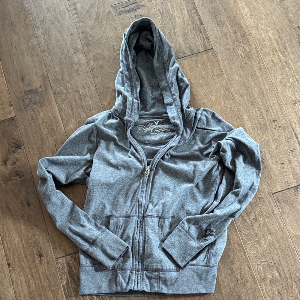 American Eagle Outfitters Gray Zip Hoodie
